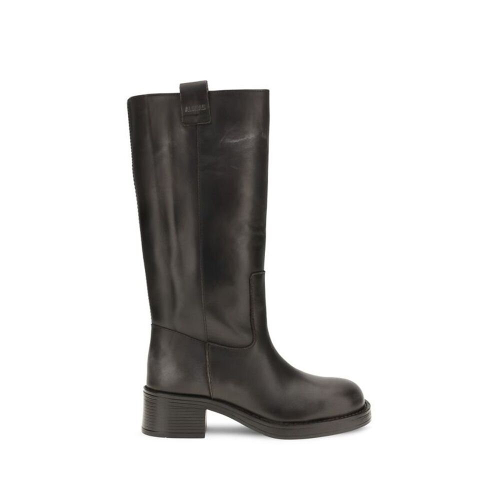 Alohas Black Calf Leather Bos Taurus Ankle Women's Boots